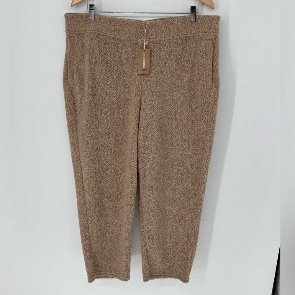 NWT Patagonia Womens Shearling Fleece Crops Pants MSRP $129 Pampas Tan Sz XL L4